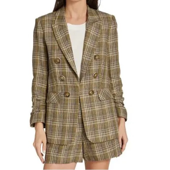 Veronica Beard Linen Beacon Plaid Dickey Blazer Jacket 4 - Picture 6 of 6